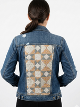 Load image into Gallery viewer, Reworked Denim Jacket - Distressed Faux Quilt M