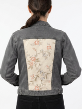 Load image into Gallery viewer, Reworked Denim Jacket - Neutral Floral Vine L