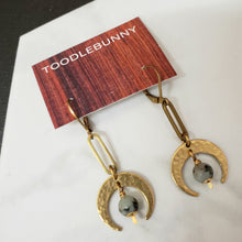 Load image into Gallery viewer, Crescent Moon Link Drop Earrings