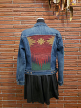 Load image into Gallery viewer, Reworked Denim Jacket - Aztec Sunset
