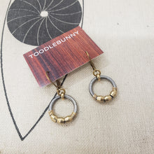 Load image into Gallery viewer, Petit Black Gold Trio Hoop Drop Earrings