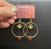 Load image into Gallery viewer, Modern Hoops Drop Earrings - Carnelian