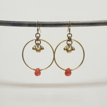 Load image into Gallery viewer, Modern Hoops Drop Earrings - Carnelian