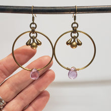 Load image into Gallery viewer, Modern Hoops Drop Earrings - Amethyst