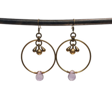 Load image into Gallery viewer, Modern Hoops Drop Earrings - Amethyst