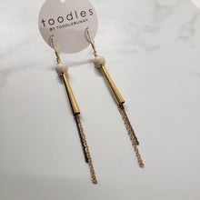 Load image into Gallery viewer, Stone Cone Duster Earrings - Riverstone