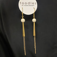 Load image into Gallery viewer, Stone Cone Duster Earrings - Riverstone