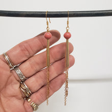 Load image into Gallery viewer, Stone Cone Duster Earrings - Pink