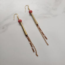 Load image into Gallery viewer, Stone Cone Duster Earrings - Pink