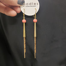 Load image into Gallery viewer, Stone Cone Duster Earrings - Pink