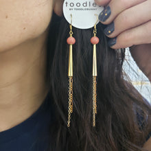 Load image into Gallery viewer, Stone Cone Duster Earrings - Pink