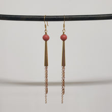 Load image into Gallery viewer, Stone Cone Duster Earrings - Pink