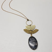 Load image into Gallery viewer, Rising Sun Necklace - Larvikite