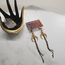 Load image into Gallery viewer, Crescent Moon Duster Earrings - Pink