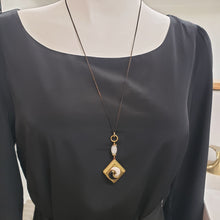 Load image into Gallery viewer, Vintage Diamond Locket Necklace - yinyang moon