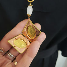 Load image into Gallery viewer, Vintage Diamond Locket Necklace - yinyang moon
