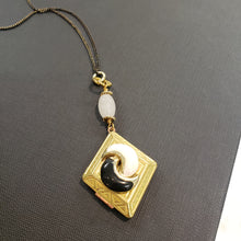 Load image into Gallery viewer, Vintage Diamond Locket Necklace - yinyang moon