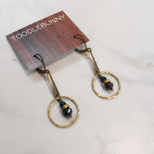 Load image into Gallery viewer, Bar Ring Drop Earrings - Apatite