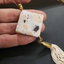 Load image into Gallery viewer, Peach Ocean Jasper Tassel Necklace