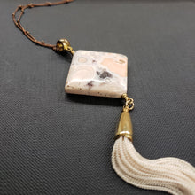 Load image into Gallery viewer, Peach Ocean Jasper Tassel Necklace