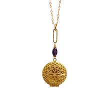 Load image into Gallery viewer, Round Filigree Locket - Amethyst