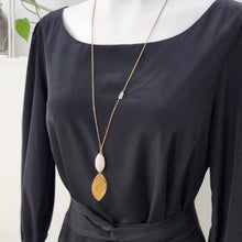 Load image into Gallery viewer, Southwestern Brass Pendant Necklace - Pink