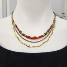 Load image into Gallery viewer, Trio Protection Collar - Carnelian, Pyrite