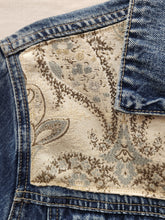 Load image into Gallery viewer, Reworked Denim Jacket - Neutral Floral Paisley XS