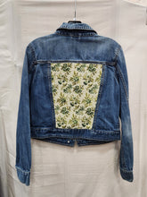 Load image into Gallery viewer, Reworked Denim Jacket - Green Floral M