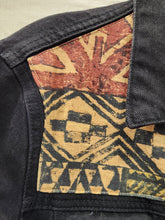 Load image into Gallery viewer, Reworked Denim Jacket - African Print M
