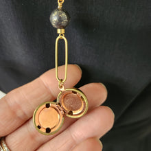 Load image into Gallery viewer, Vintage Ball Locket Necklace - Pyrite