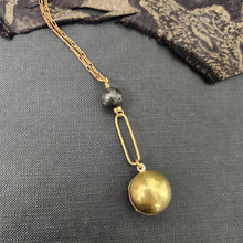 Load image into Gallery viewer, Vintage Ball Locket Necklace - Pyrite