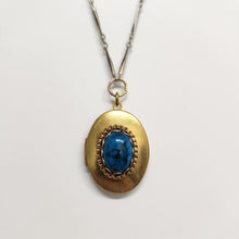 Load image into Gallery viewer, Small Vintage Oval Locket Necklace - Mixed Metals