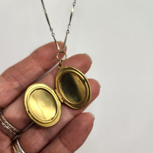 Load image into Gallery viewer, Small Vintage Oval Locket Necklace - Mixed Metals