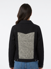Load image into Gallery viewer, Reworked Denim Jacket - Aztec Diamond Print