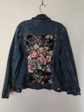 Load image into Gallery viewer, Reworked Denim Jacket - Floral Garden Dark XL