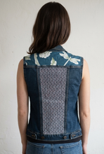 Load image into Gallery viewer, Reworked Denim Vest - Dragonfly