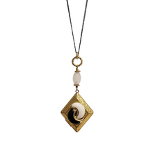 Load image into Gallery viewer, Vintage Diamond Locket Necklace - yinyang moon