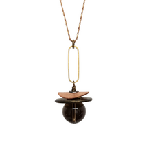Load image into Gallery viewer, Saturna Sphere Pendant Necklace - Smoky Quartz