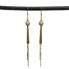 Load image into Gallery viewer, Stone Cone Duster Earrings - Riverstone