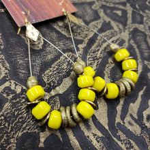 Load image into Gallery viewer, African Brass Teardrop Hoop Earrings - Yellow