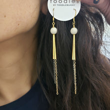 Load image into Gallery viewer, Stone Cone Duster Earrings - Riverstone