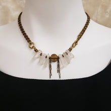 Load image into Gallery viewer, Quart Point Brass Collar Necklace - Opal Aura