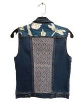 Load image into Gallery viewer, Reworked Denim Vest - Dragonfly