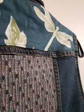 Load image into Gallery viewer, Reworked Denim Vest - Dragonfly