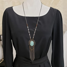 Load image into Gallery viewer, Bohemian Ocean Jasper Tassel Fringe Necklace