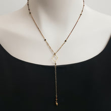 Load image into Gallery viewer, Mixed Chain Delicate Y Drop Necklace - Pyrite