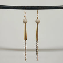 Load image into Gallery viewer, Stone Cone Duster Earrings - Riverstone