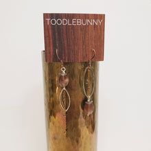 Load image into Gallery viewer, Asymmetric Smooth Sunstone Drop Earrings