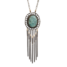 Load image into Gallery viewer, Bohemian Ocean Jasper Tassel Fringe Necklace